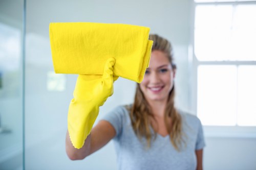 Local technician inspecting a rug before cleaning in Bromley